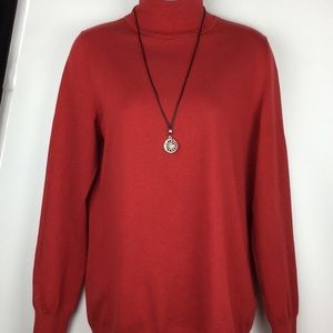 Talbots Soft Red Turtleneck Sweater Sz M